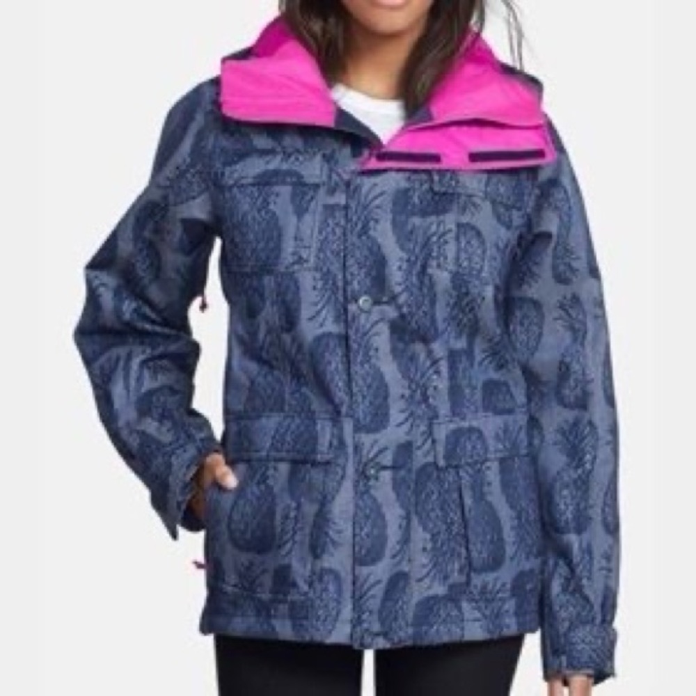 The North Face Ski Jacket Pineapple Pattern Denim - image 1